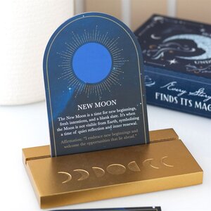Moon Phase Card Set with Wooden Stand Spiritual Moon Tracking Tool