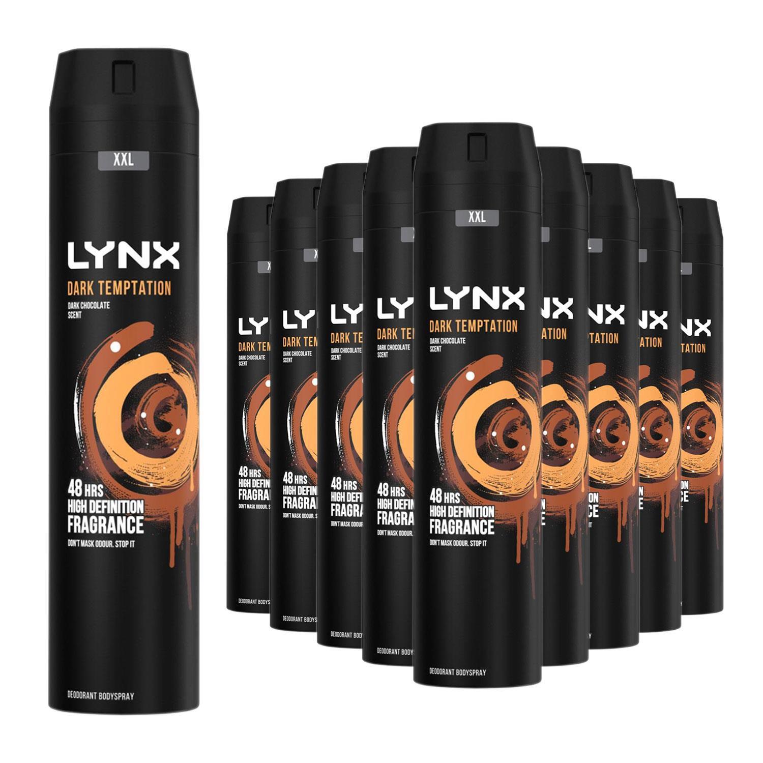 Lynx Xxl Aerosol Deodorant Body Spray Dark Temptation 48H Protection 250Ml, 12Pk - 22Cm / 24Cm