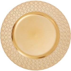 Dia Gold Charger Plate With Octagon Pattern Rim