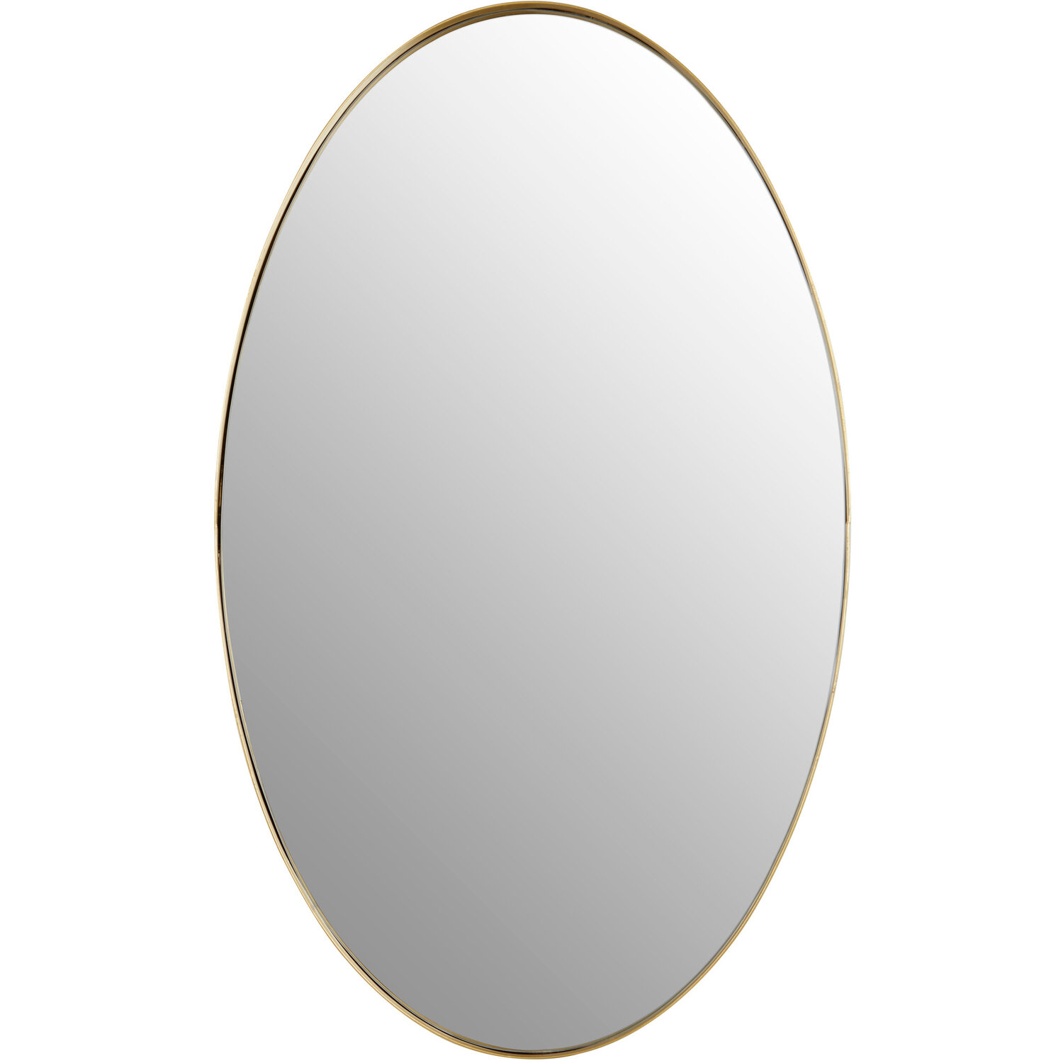 Stockholm White High Gloss Round Wall Mirror - Gold