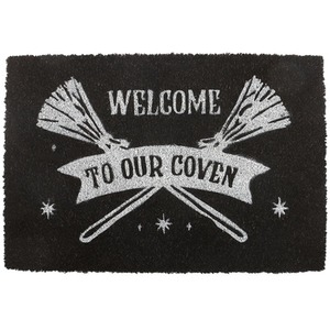 Black Welcome to Our Coven Coir Doormat