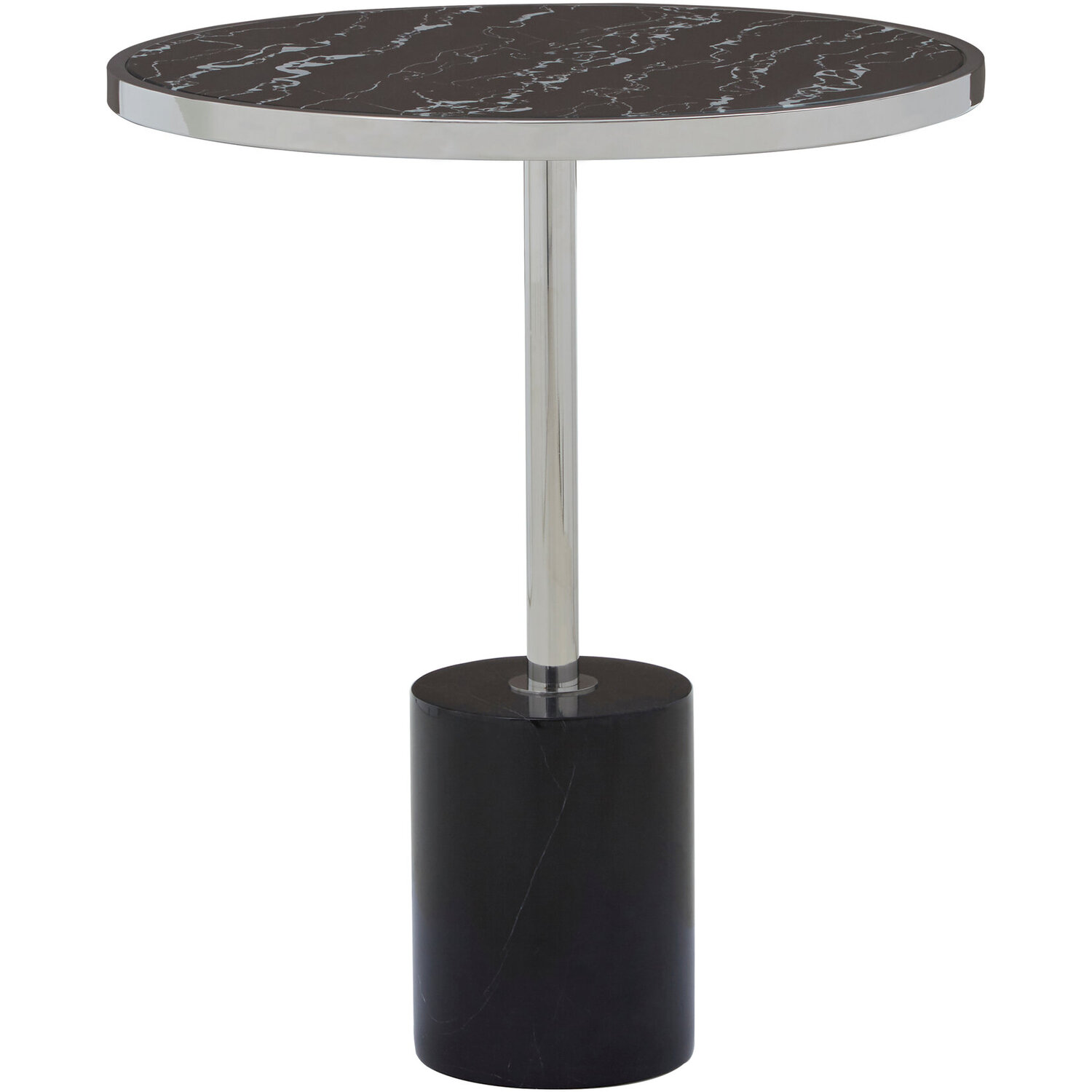 Fifty Five South Oria Black Marble End Table - Black