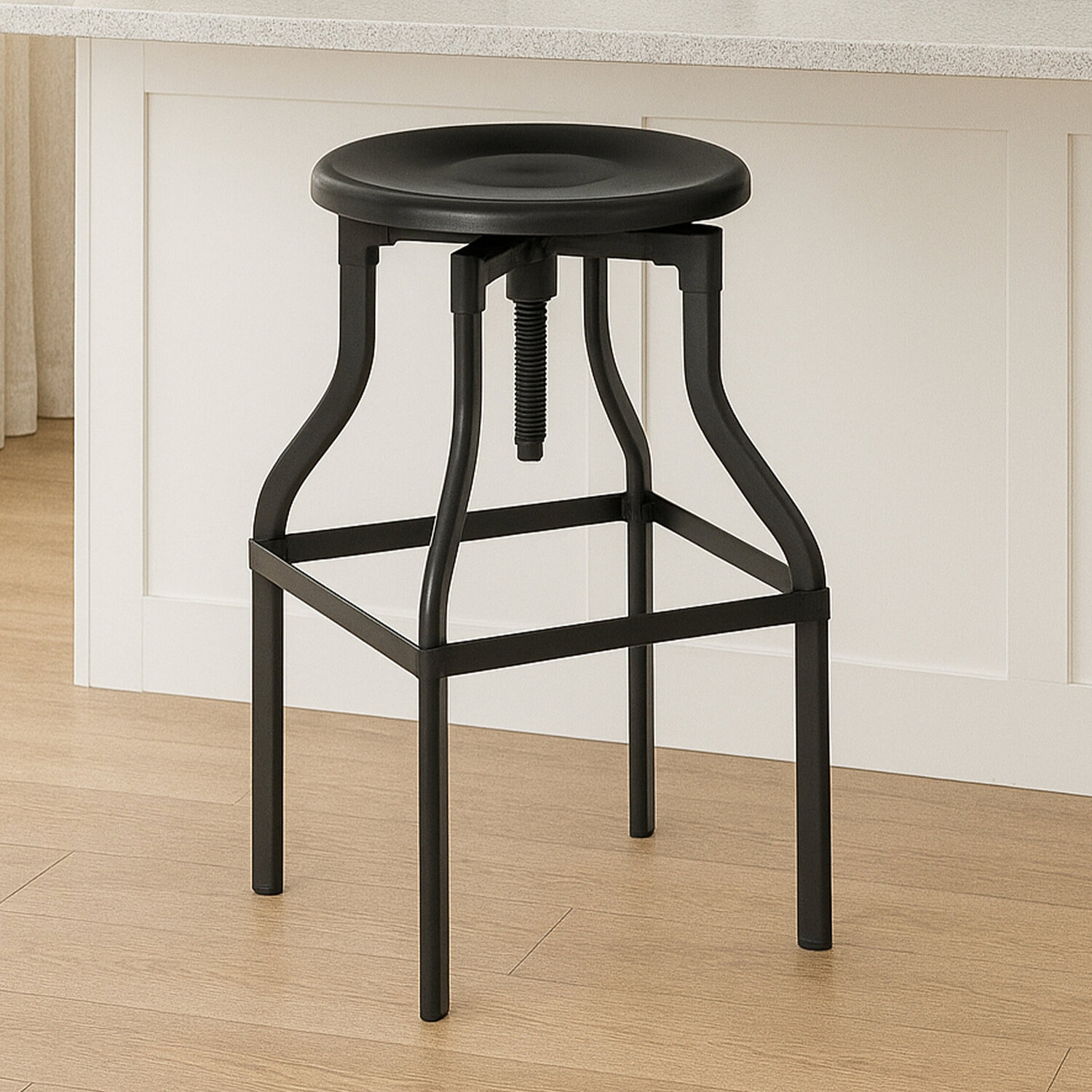 New Foundry Black Metal Bar Stool - Black