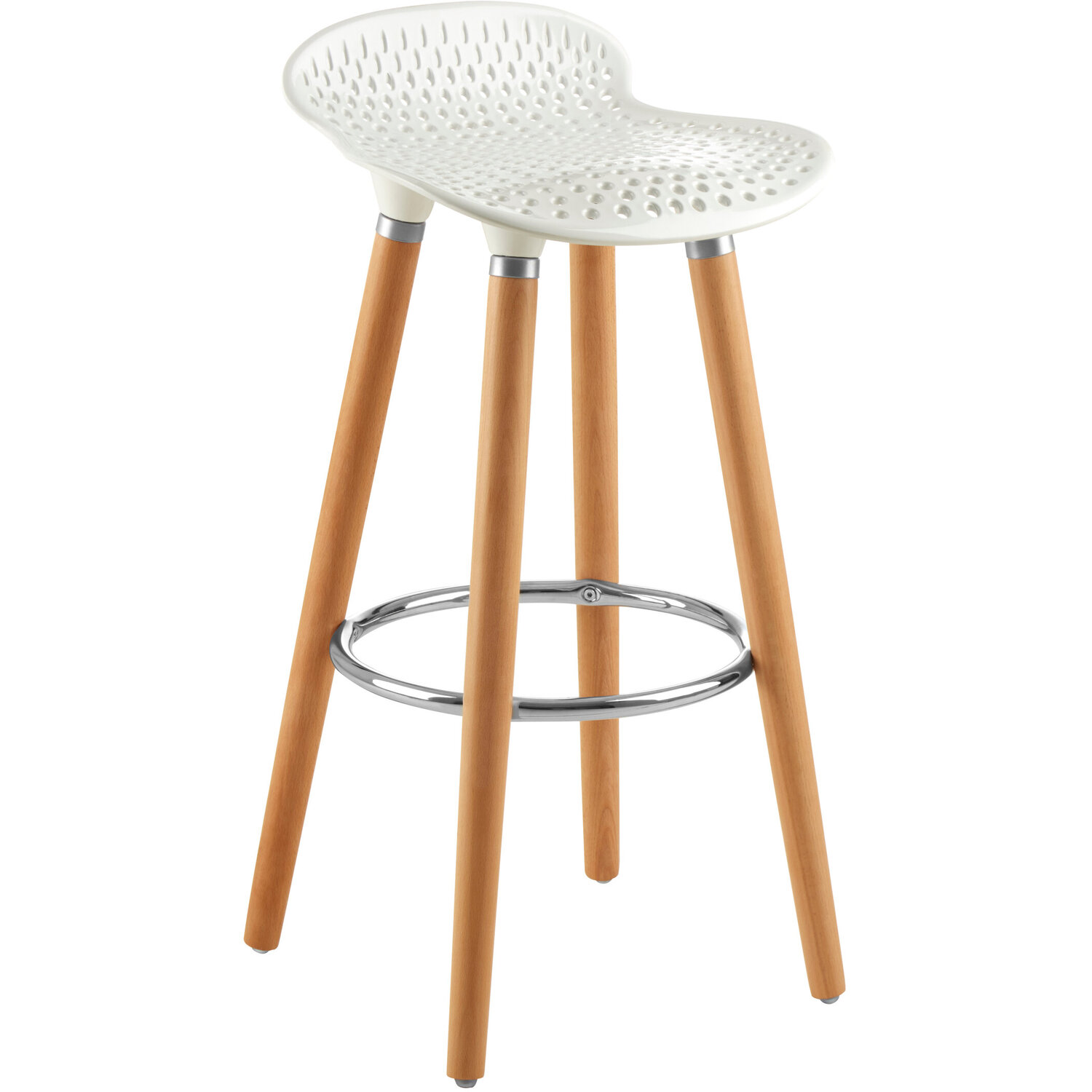 Stockholm Matte White Bar Stool - White