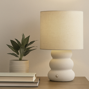 Textured Ceramic Rechargeable Table Lamp