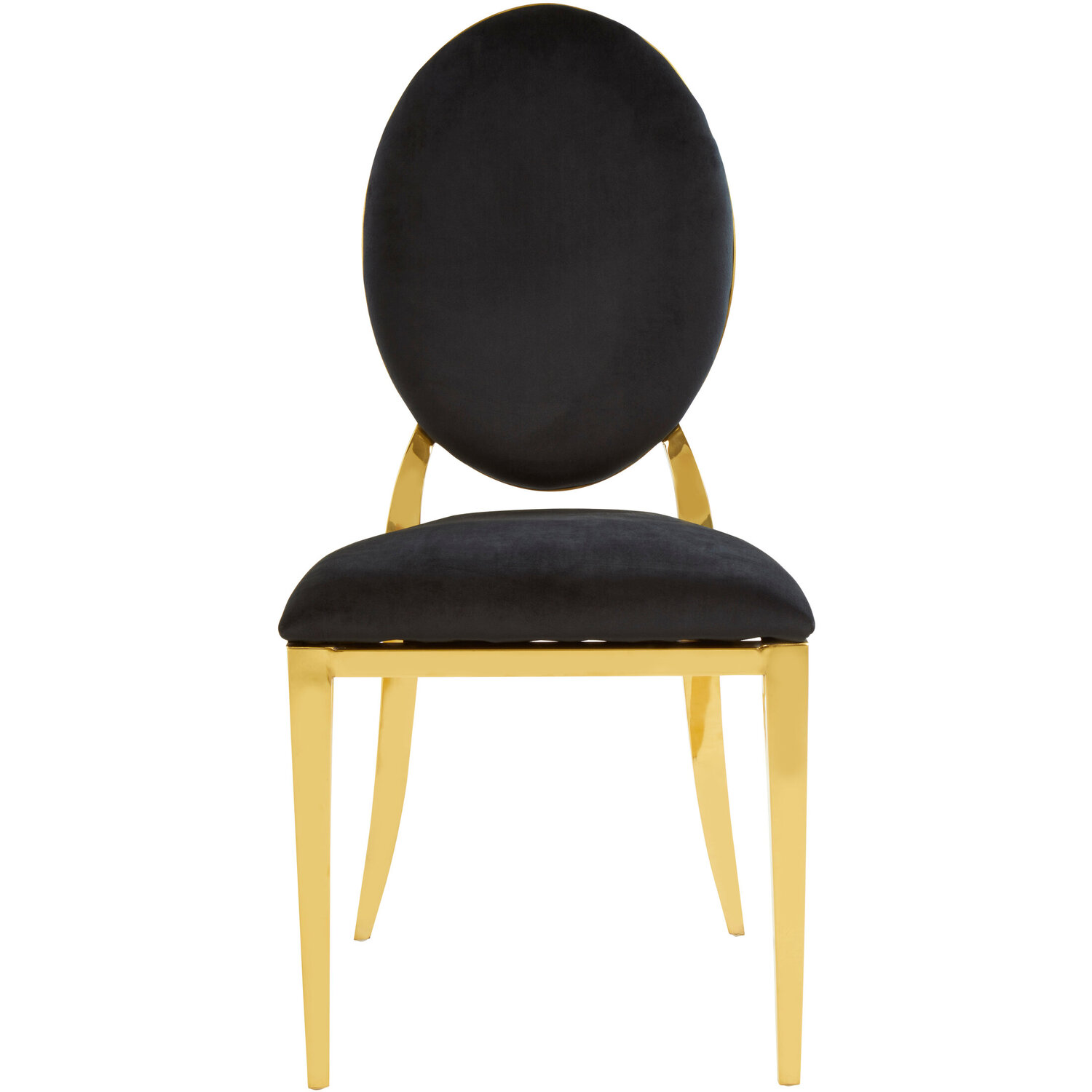 Sarita Stackable Gold Finish Dining Chair - Black
