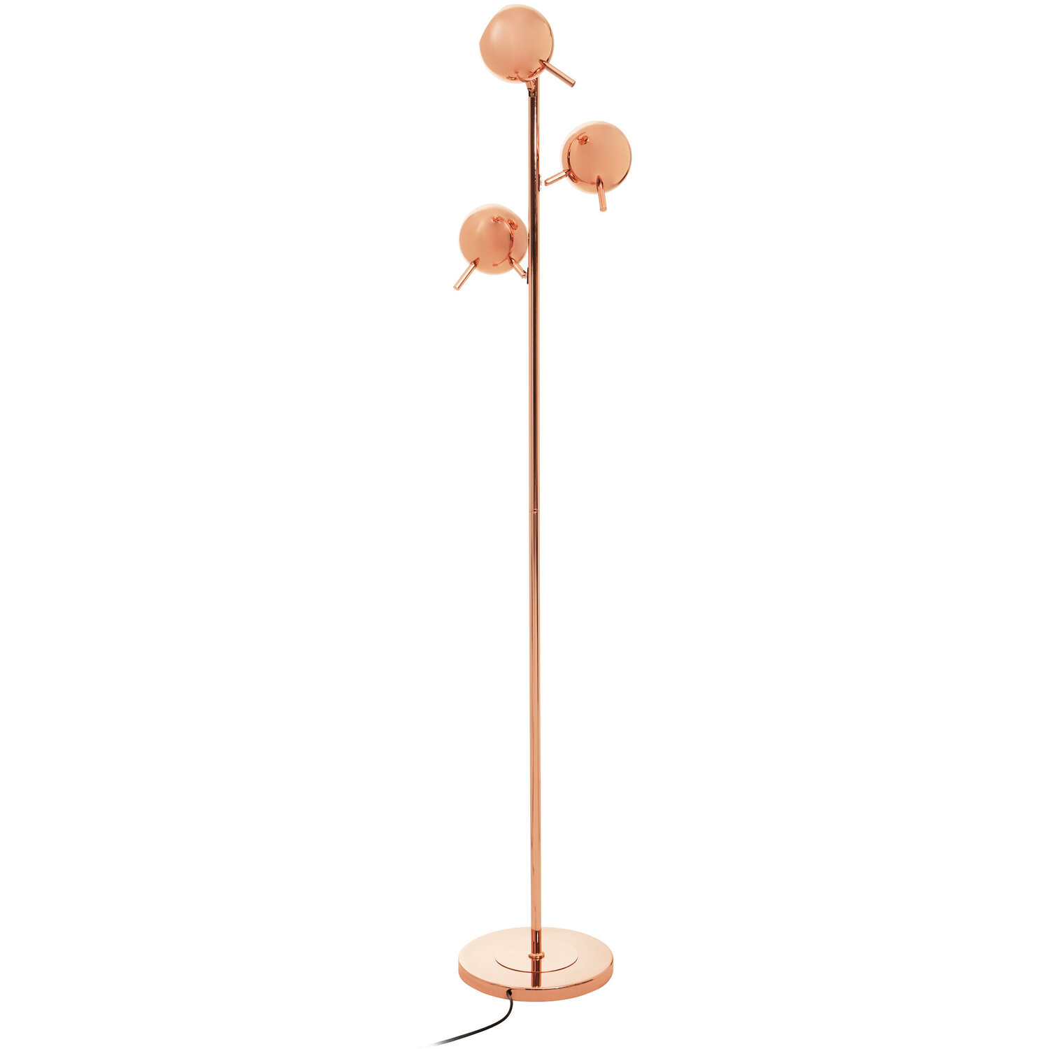 Karter Copper Finish Floor Standing Lamp With Three Lights - Gold