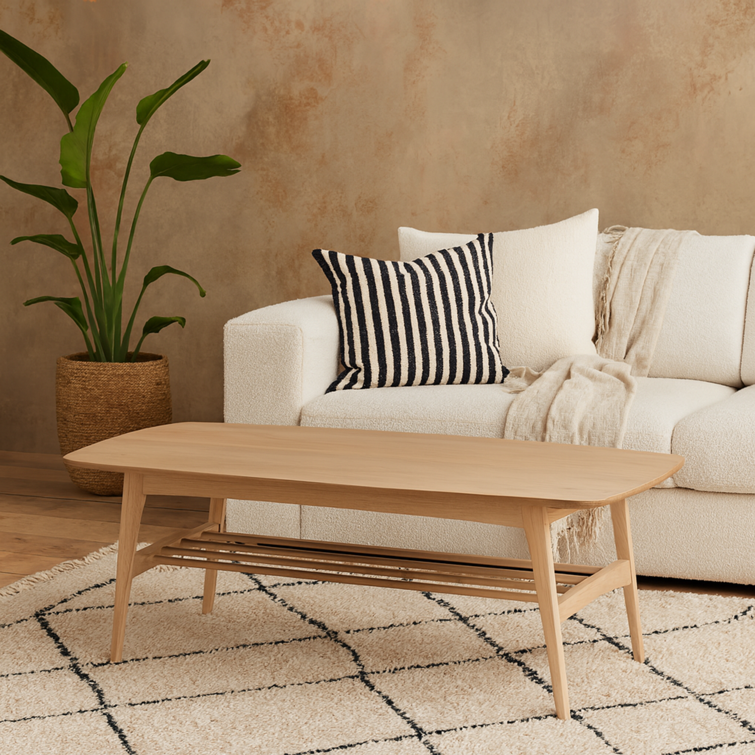 Milan Veneer Coffee Table Pigmented - White
