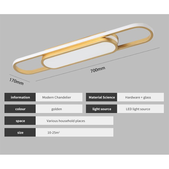 Ceiling Light Gold LED