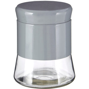 Luca Grey Steel and Glass Storage Jar - 800ml