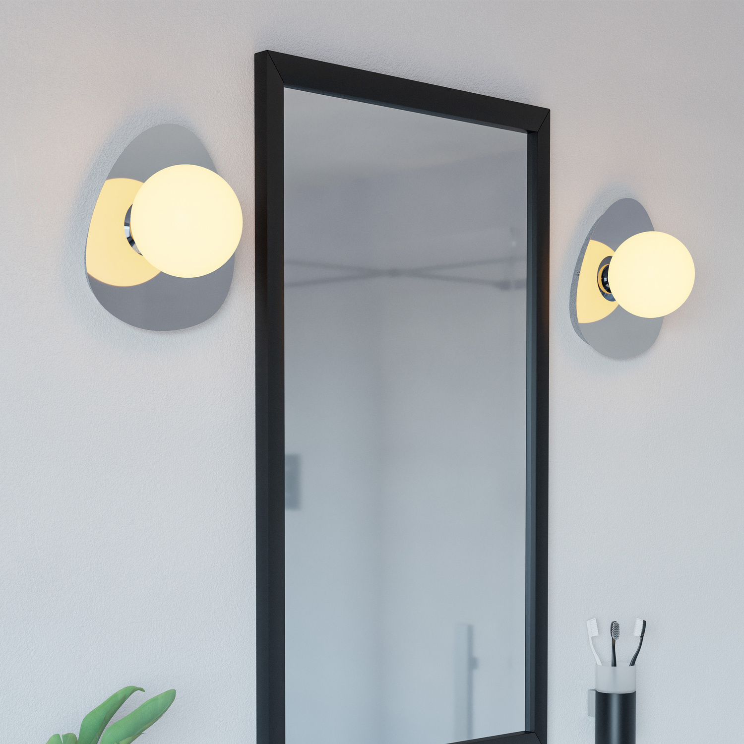 Image of EGLO Castrovido Matte Glass Steel Bathroom&hellip;