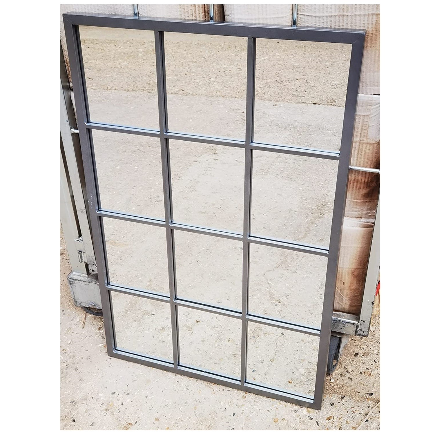 Image of Silver Window Style Wall Mirror -&hellip;