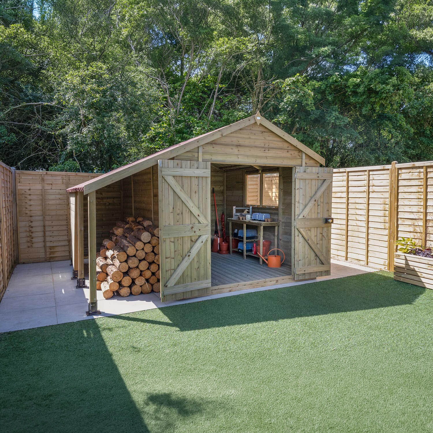 Timberdale T&G Pressure Treated Apex Garden Shed - 10x8 / Installation Included