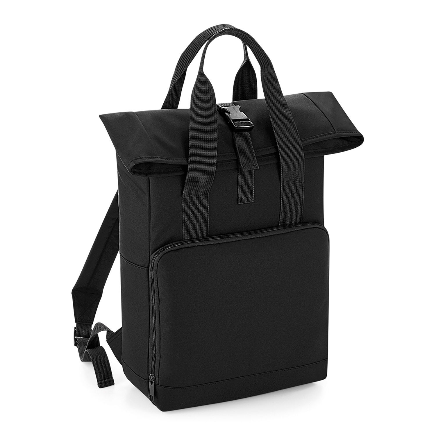 Bagbase Twin Handle Roll-Top Backpack - Black