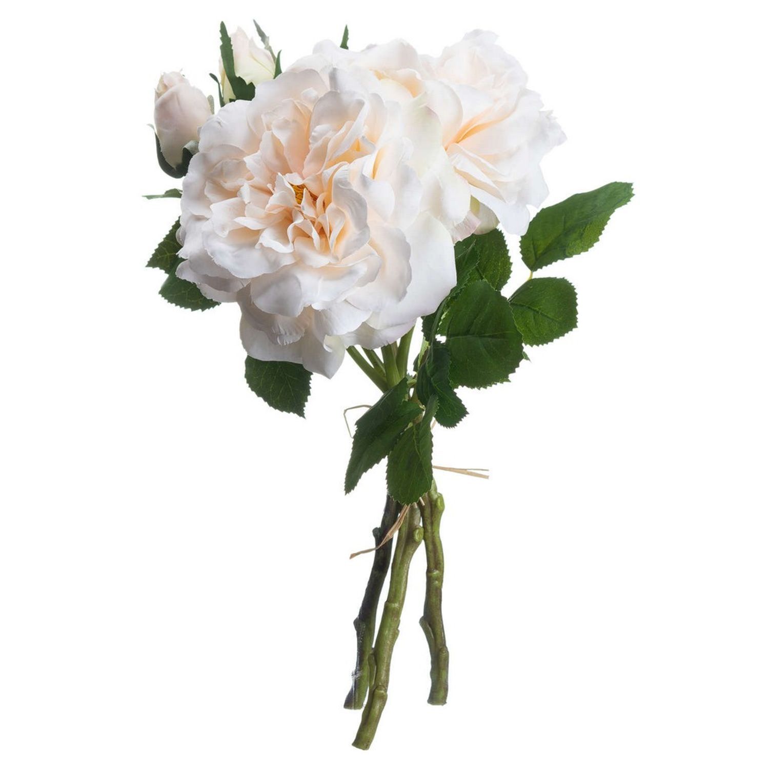 Hill Interiors Artificial Short Stem Rose Bouquet - Peach/Cream