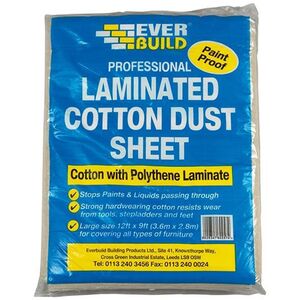 Everbuild Sika Laminated Cotton Dust Sheet 3.6 X 2.7m