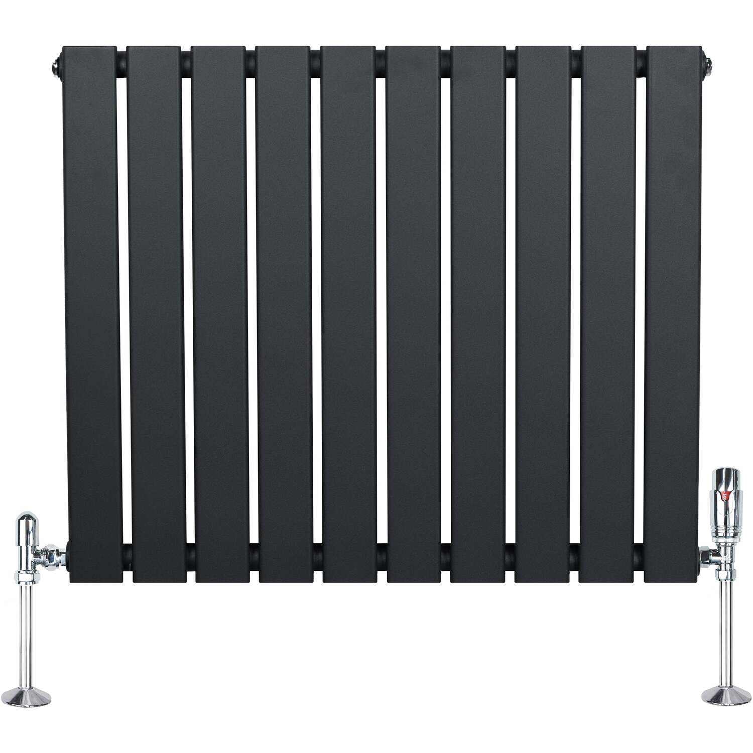 Monster Shop Flat Single Column Radiator With Valves - Anthracite Grey / 600Mm / 700Mm - Image 4