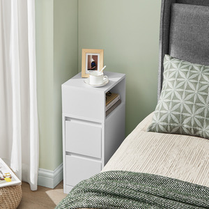 VASAGLE Slim Bedside Table with 2 Drawers