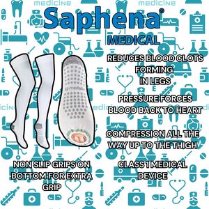 2 Pair Non Slip Thigh High Anti-Embolism Compression Stockings
