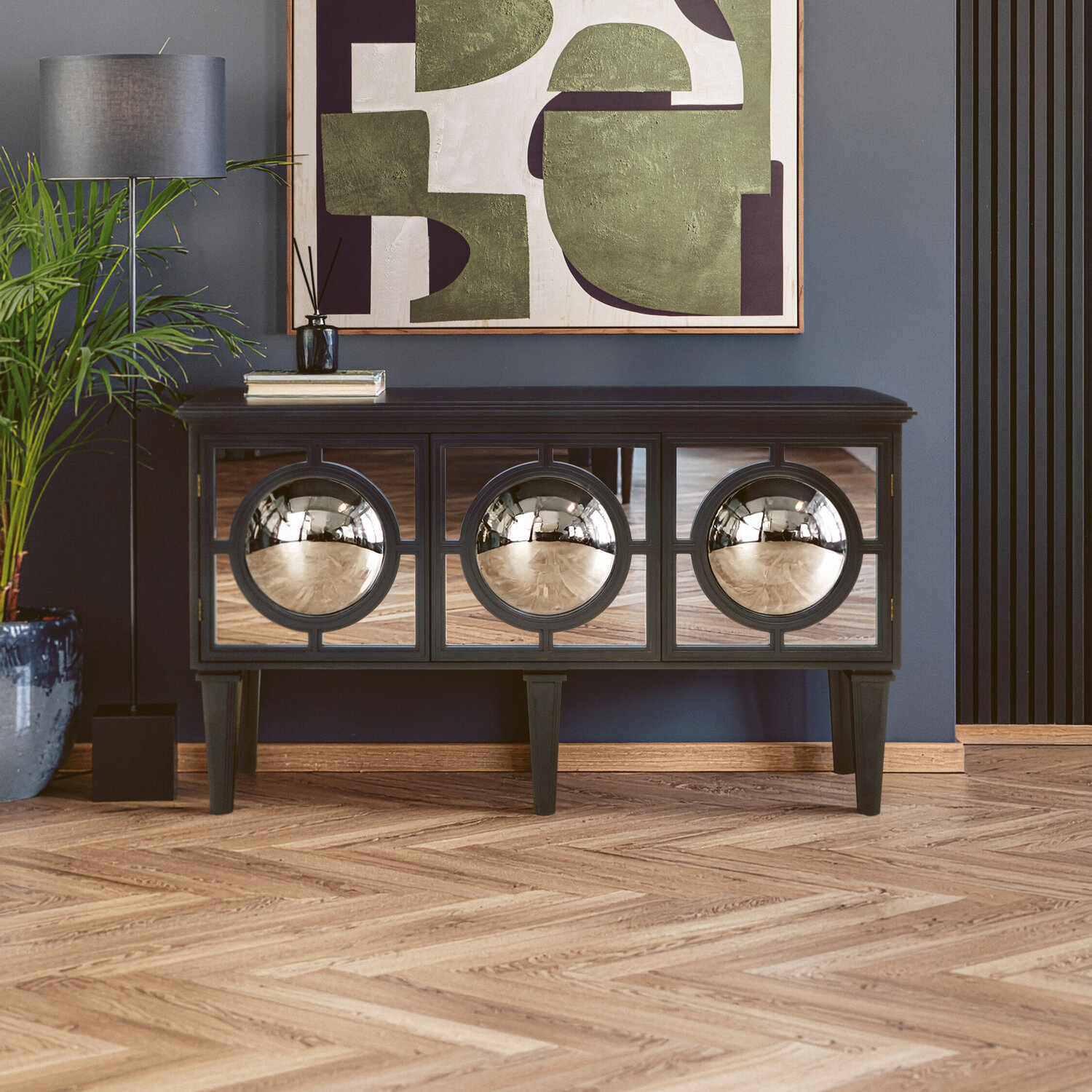 Fifty Five South Telese Black Finish Sideboard - Black