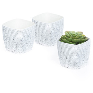 12cm Plant Pot White Sandstone