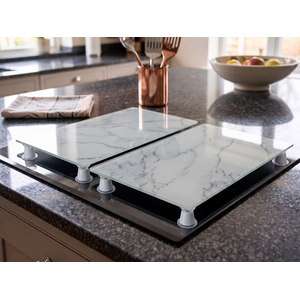 2x Grey Marble Hob Cover with 8x Grey Feet