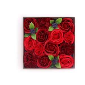 Classic Red Roses Soap Flower Gift Box Elegant Romantic Decor