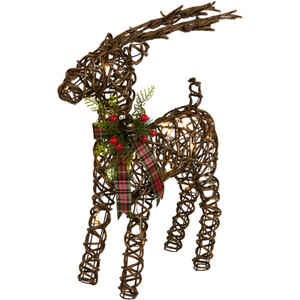 LED Wicker Effect Reindeer Decoration