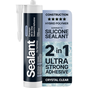 Hemway Hybrid Polymer Sealant & Adhesive Crystal Clear Construction 1 Pack