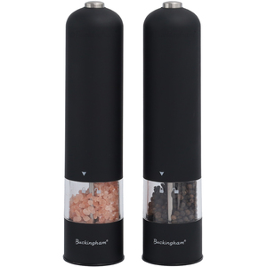 Buckingham Electric Salt & Pepper Mill Set, Black ABS Soft-Touch
