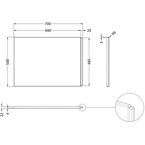 White Gloss Shower Bath Panel Pack 1600/700mm - P Shaped Side & End Acrylic