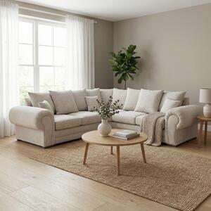 Verona Chenille Corner Sofa with Deep Seats and Angular Arms
