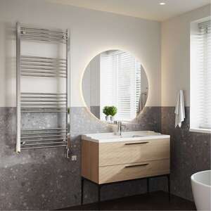 Zennor - Chrome Electric Towel Rail Curved Thermostatic WIFI