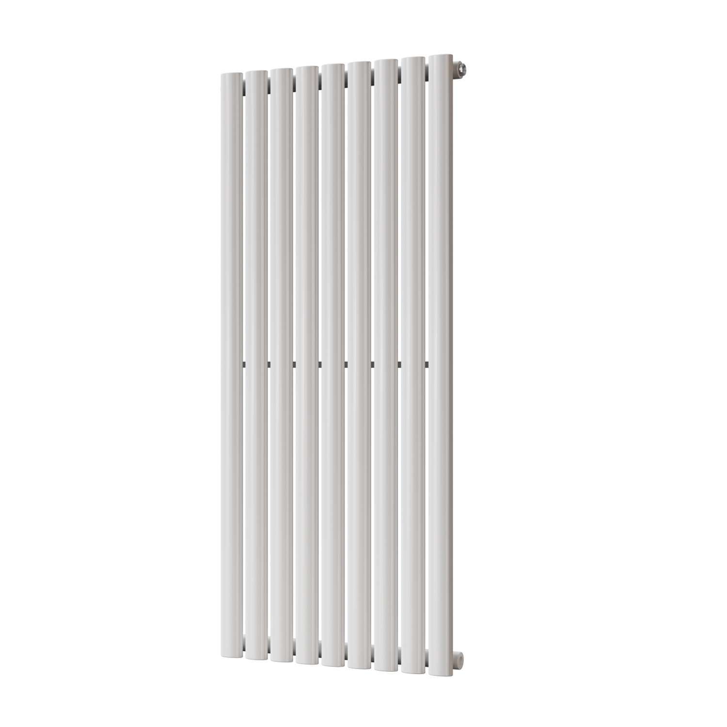 Uk Radiators Omeara - White Vertical Radiator Single Panel - Feet Included - White / 1200Mm / 522Mm