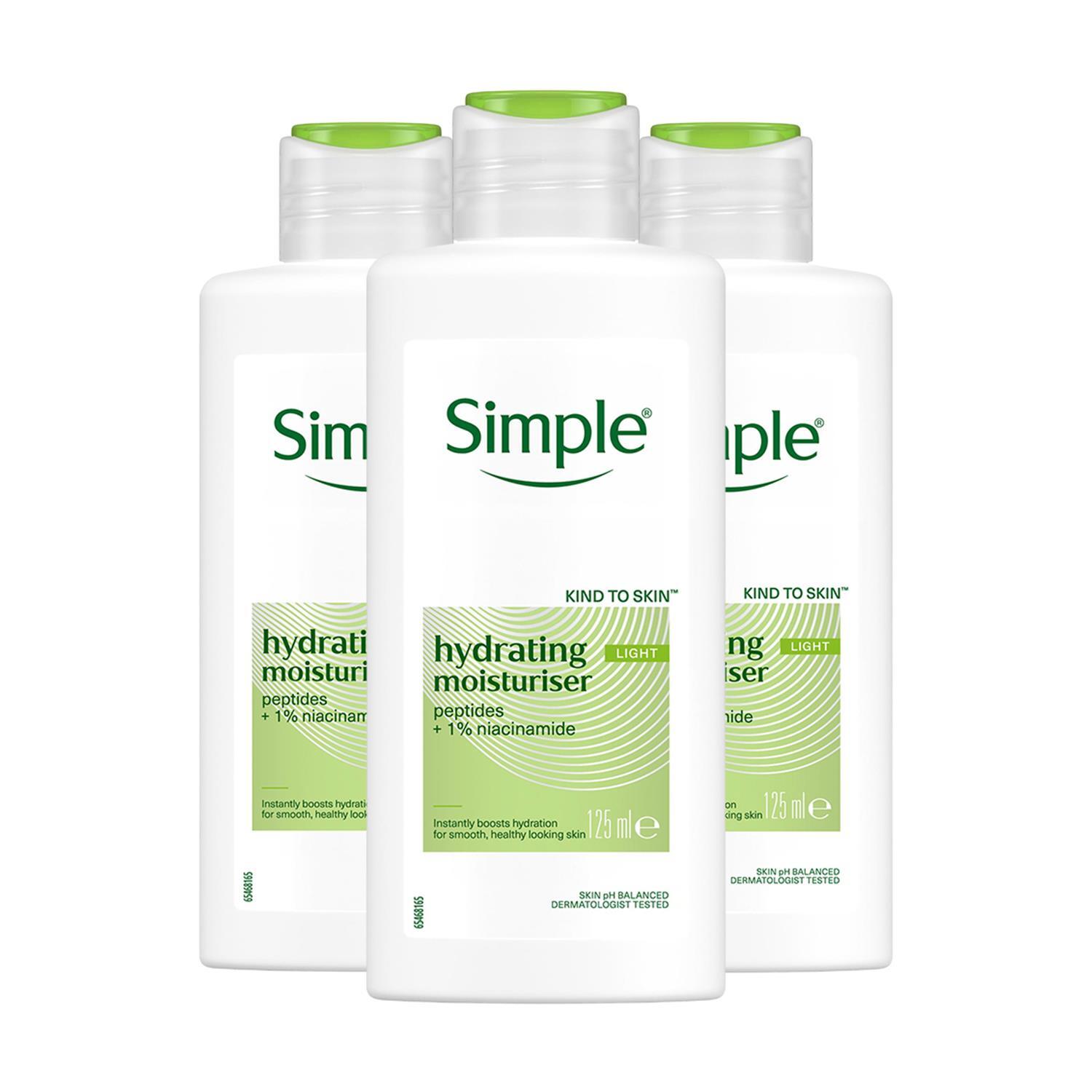 Simple (3X Light Moisture, 125Ml) 3X 125Ml Kind To Skin 12H Hydrating Light Moisturiser For Sensitive Skin - Image 4