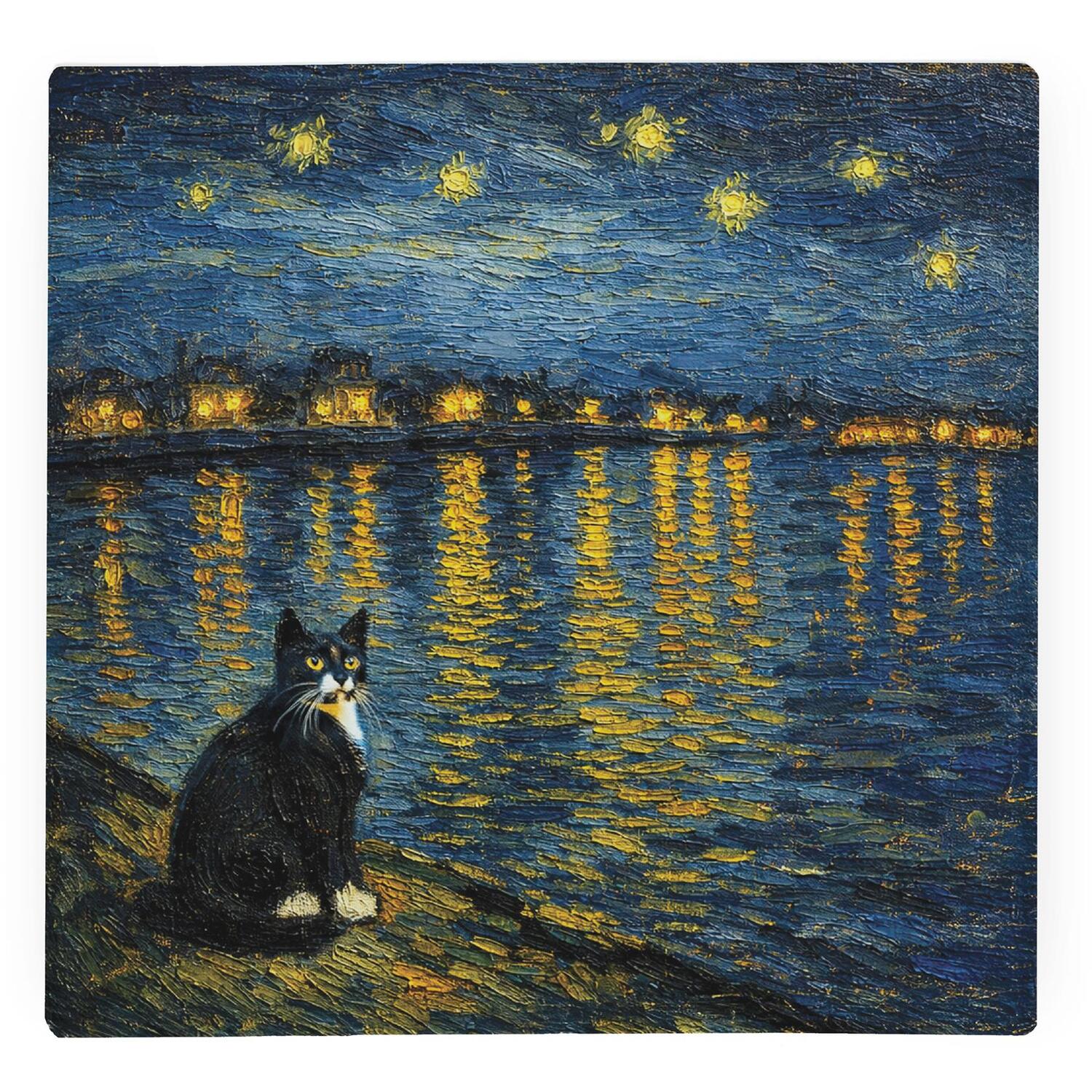 Image of Van Gogh Starry Night Tuxedo Cat&hellip;