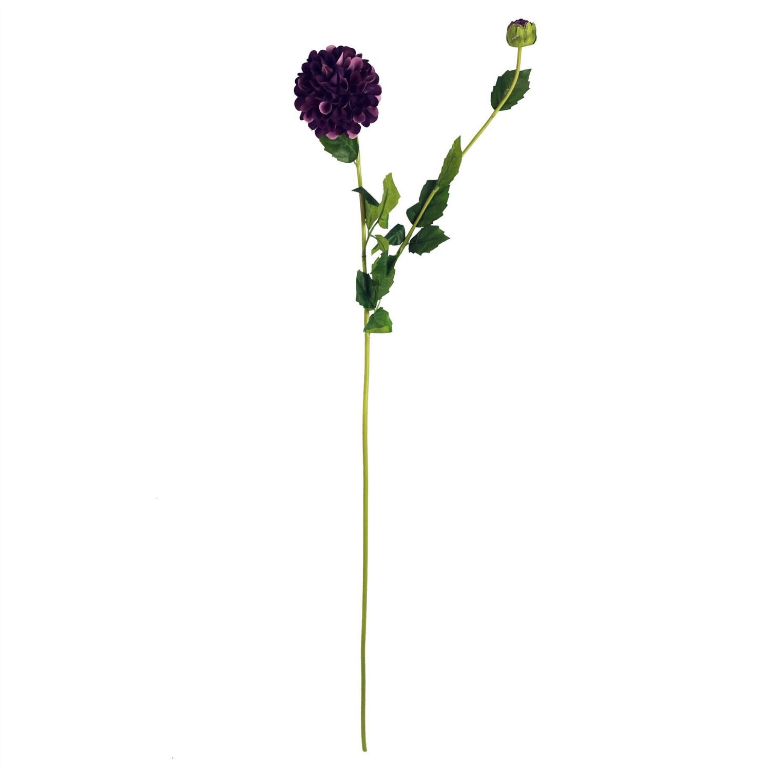 Leaf Unisex Purple 75Cm Pack Of 6 X Artificial Dahlia Pompom Flower Stem - Image 2