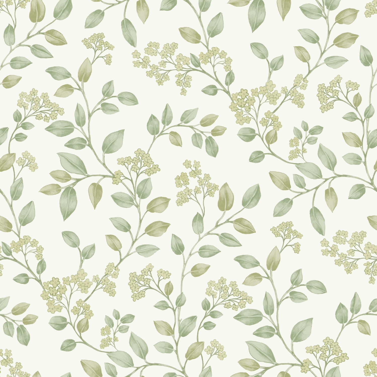** SAMPLE Grandeco Blossom Trail White Wallpaper (53x53) - Image 5