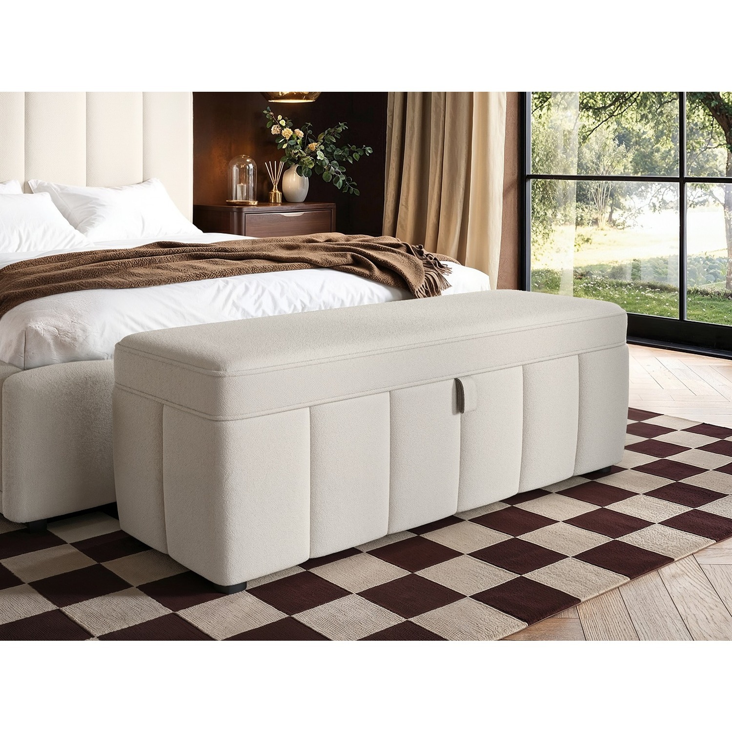 Rackhams Black/Cream Emilie Velvet Blanket Box - Boucle - Image 3