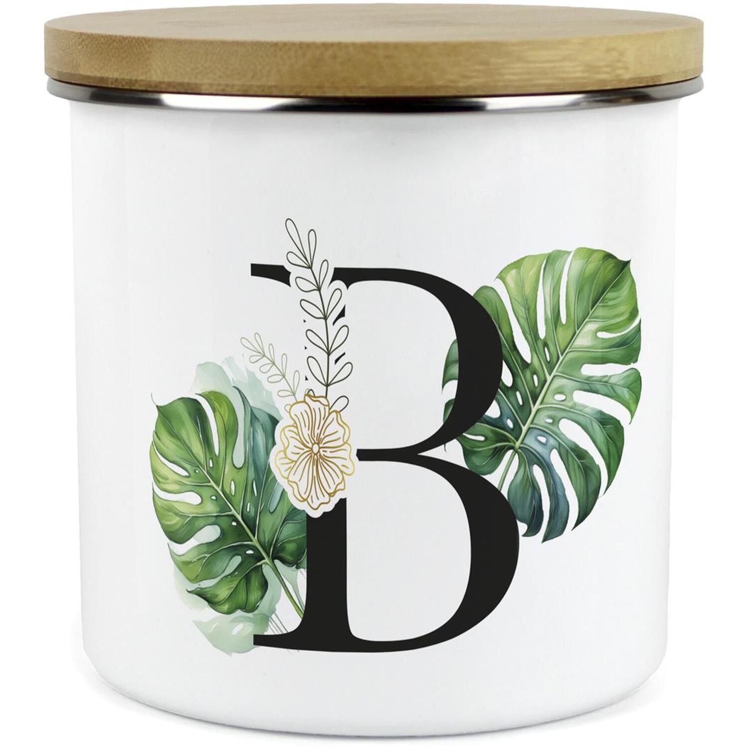 Purely Home Green & Gold Letter B Large Storage Canister