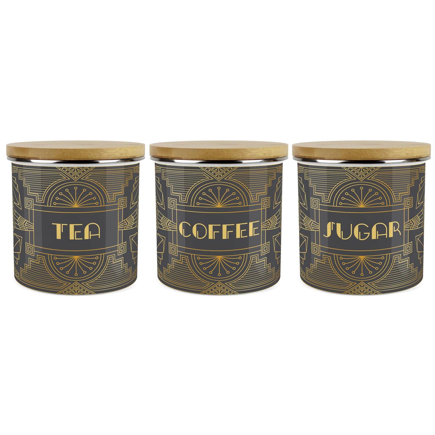 Vintage Glamour Tea, Coffee & Sugar Canister Set - Retro Kitchen Storage Gifts - Image 4