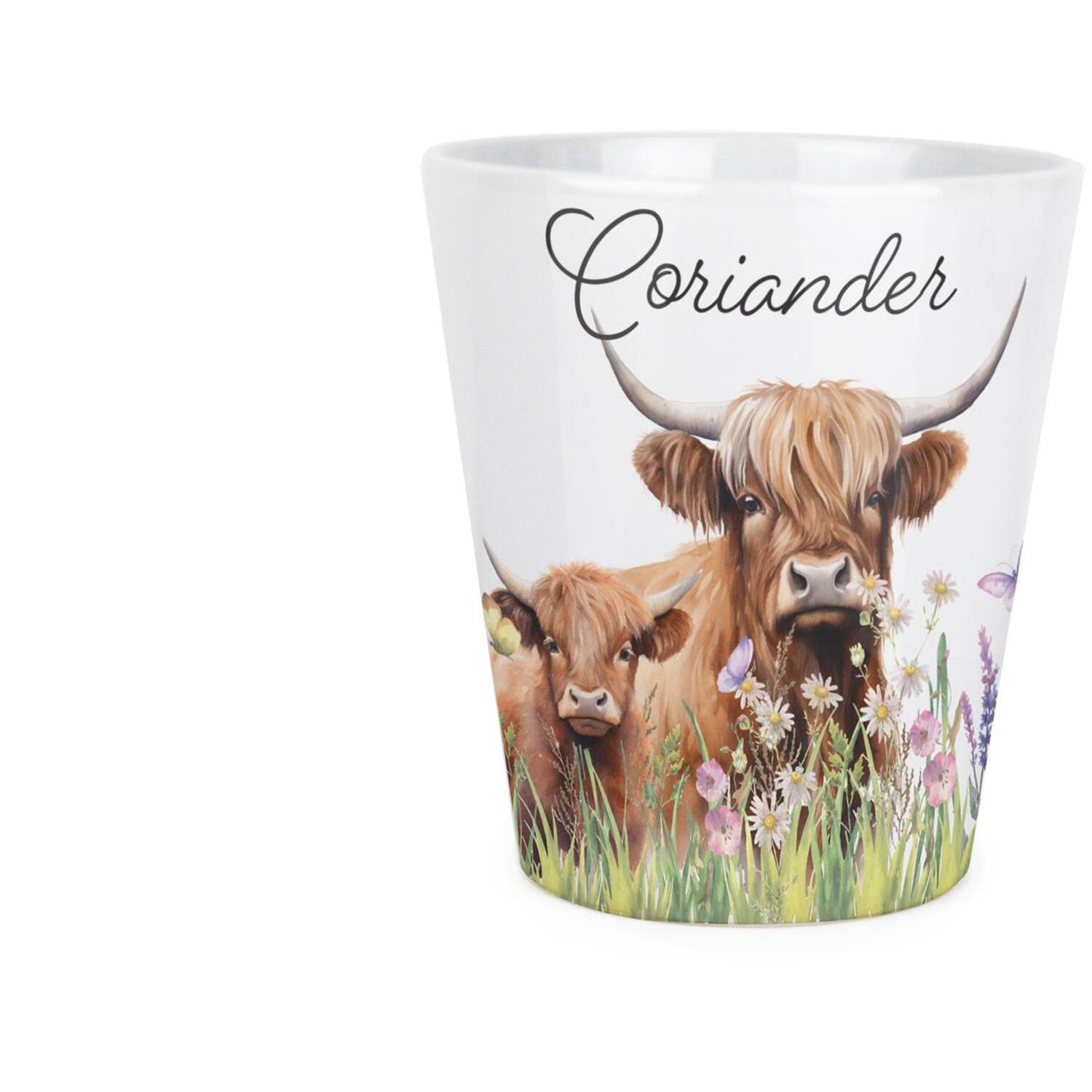 Purely Home Highland Cow & Calf Small Ceramic Plant Pot - Brown