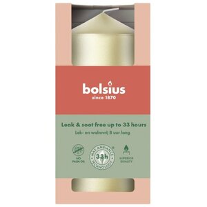 Metallic White Silver Bolsius Pillar Candle 2 Pack