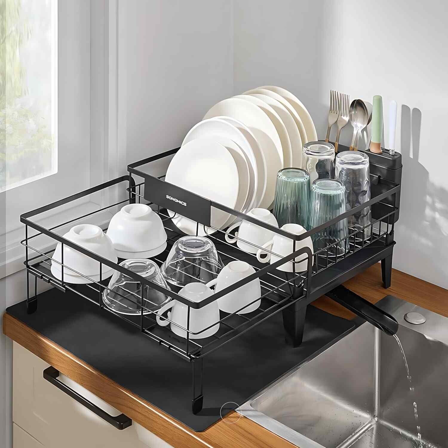 Image of Expandable Dish Drying Rack with Rotating&hellip;