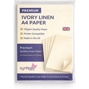 10 Sheets of A4 Ivory Linen Silkweave Textured Paper