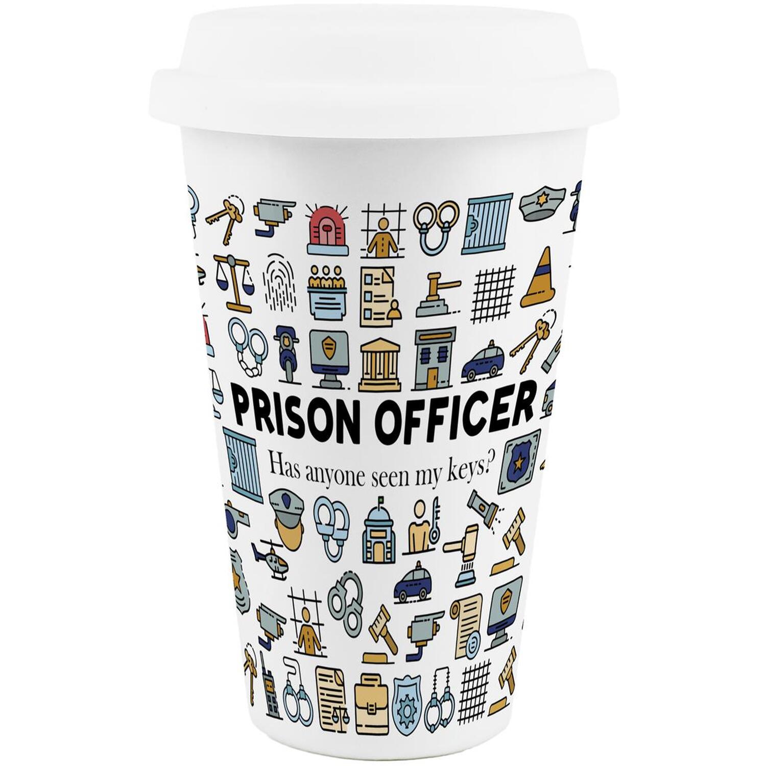 Image of Novelty Prison Officer Ceramic Travel Mug&hellip;