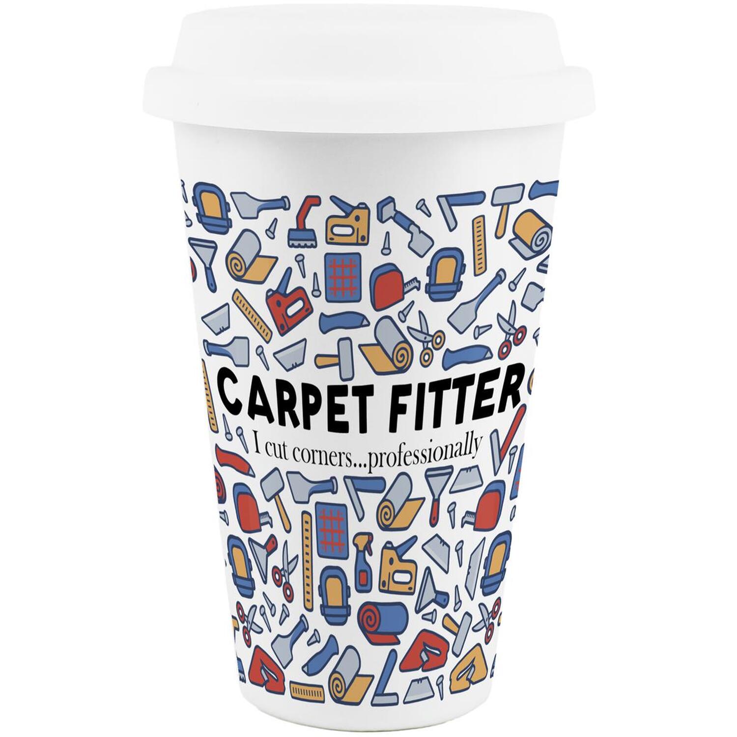 Image of Novelty Carpet Fitter Ceramic Travel Mug&hellip;