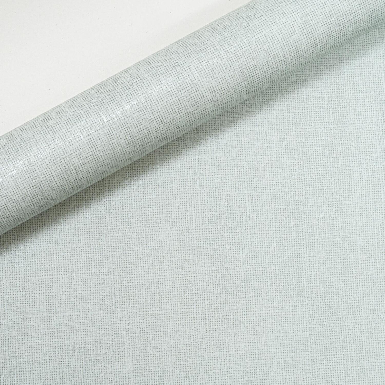 Muriva Sage Light Green Wallpaper Plain Linen Effect Metallic Silver Shimmer - Image 4