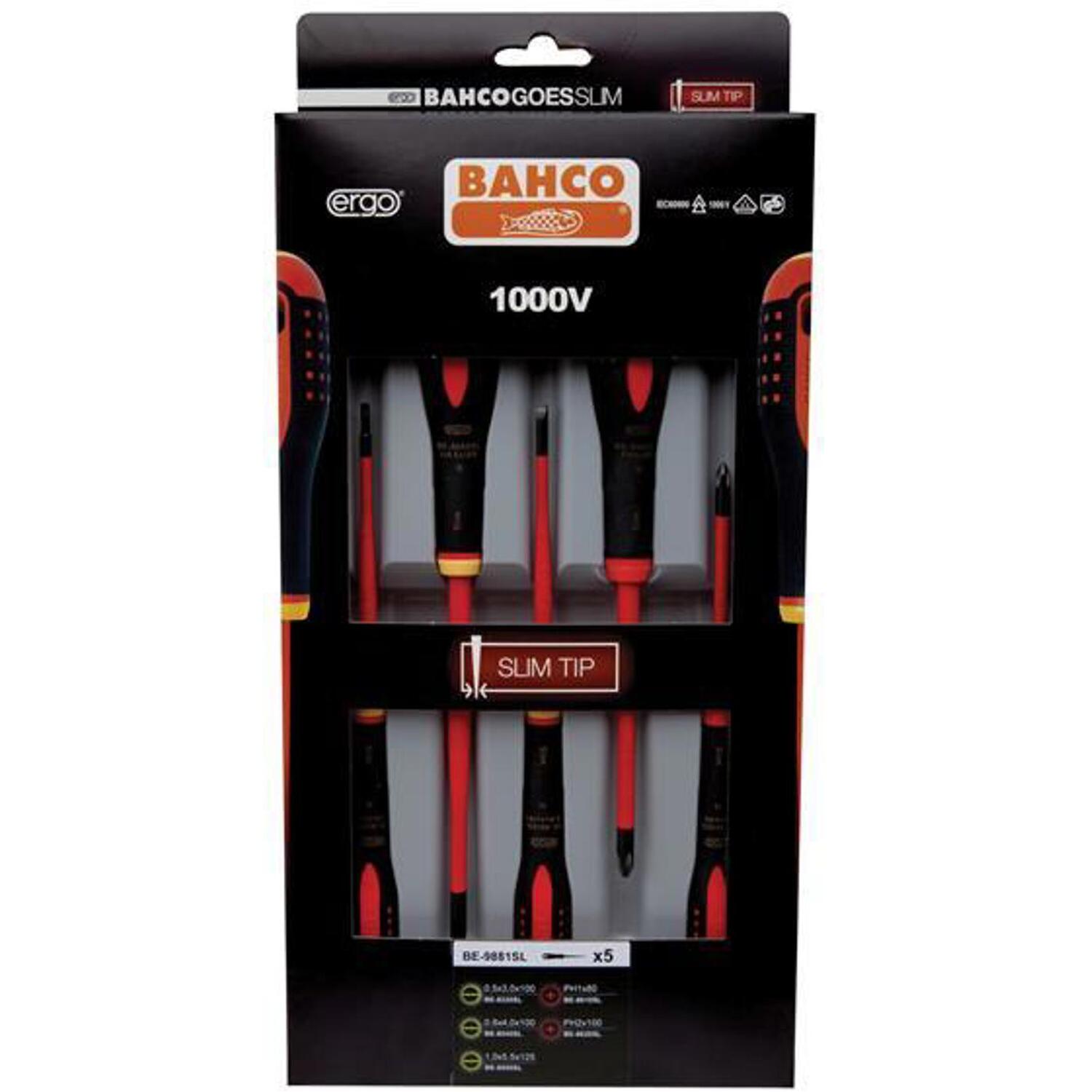 Bahco Ergo Insulated Screwdriver Slim Sl/Ph Set, 5 Piece - Red - Image 9