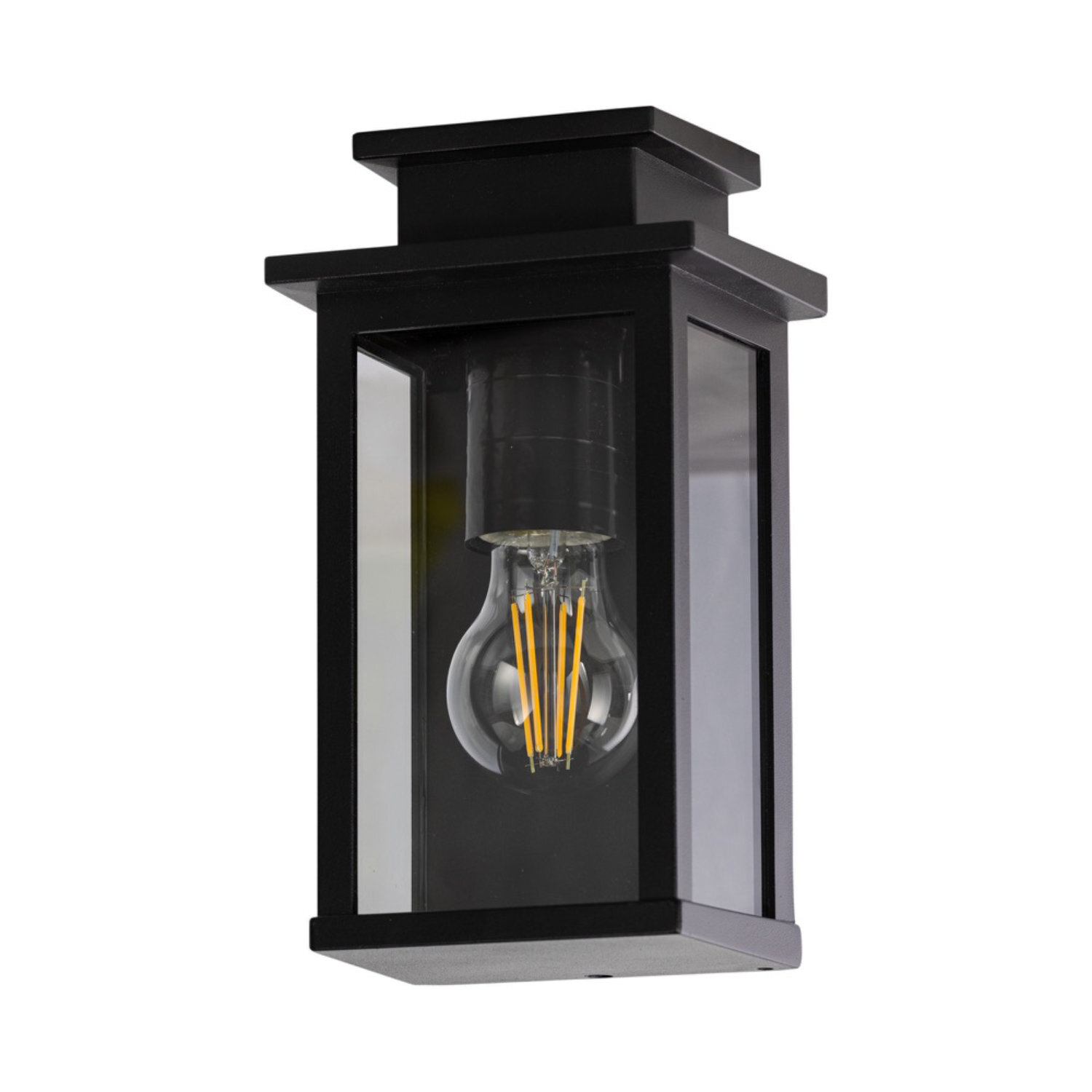 First Choice Lighting Cotswold Outdoor Half Lantern Wall Light - Anthracite & Clear
